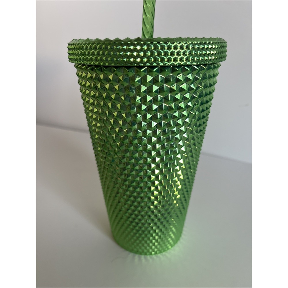 Starbucks Metallic Green Studded Bling 16 oz Tumbler Cold Cup /Holiday/ Collect - Picture 3 of 7